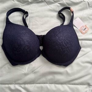 Elegant Lace Bra in Navy Blue